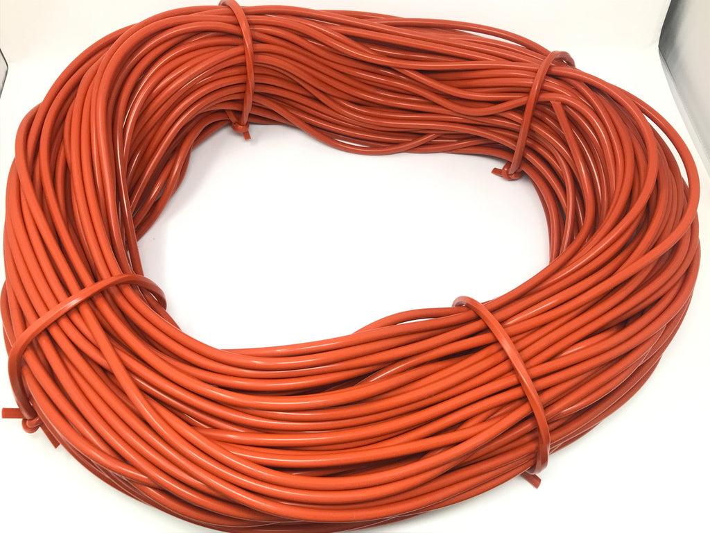 3/8" Diameter Stock Silicone Rubber Round Cord 100 Feet - 70 Durometer - Red