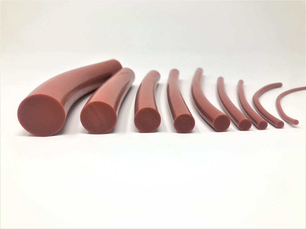 1" Diameter Stock Silicone Rubber Round Cord 100 Feet - 70 Durometer - Red