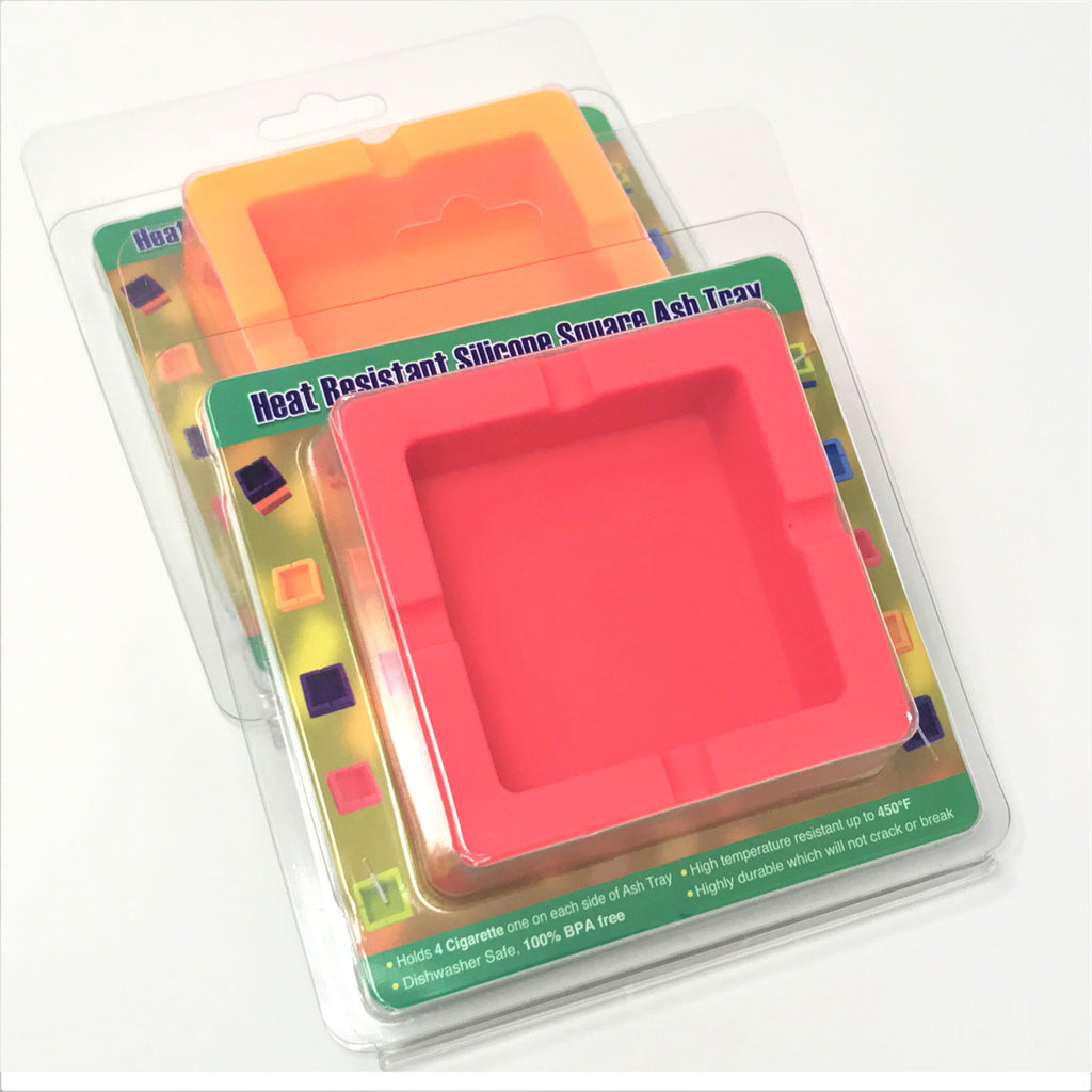 Great Looking Durable Silicone Square Ash Tray 3.4" x 3.4" x 1.10" - 1 Pc