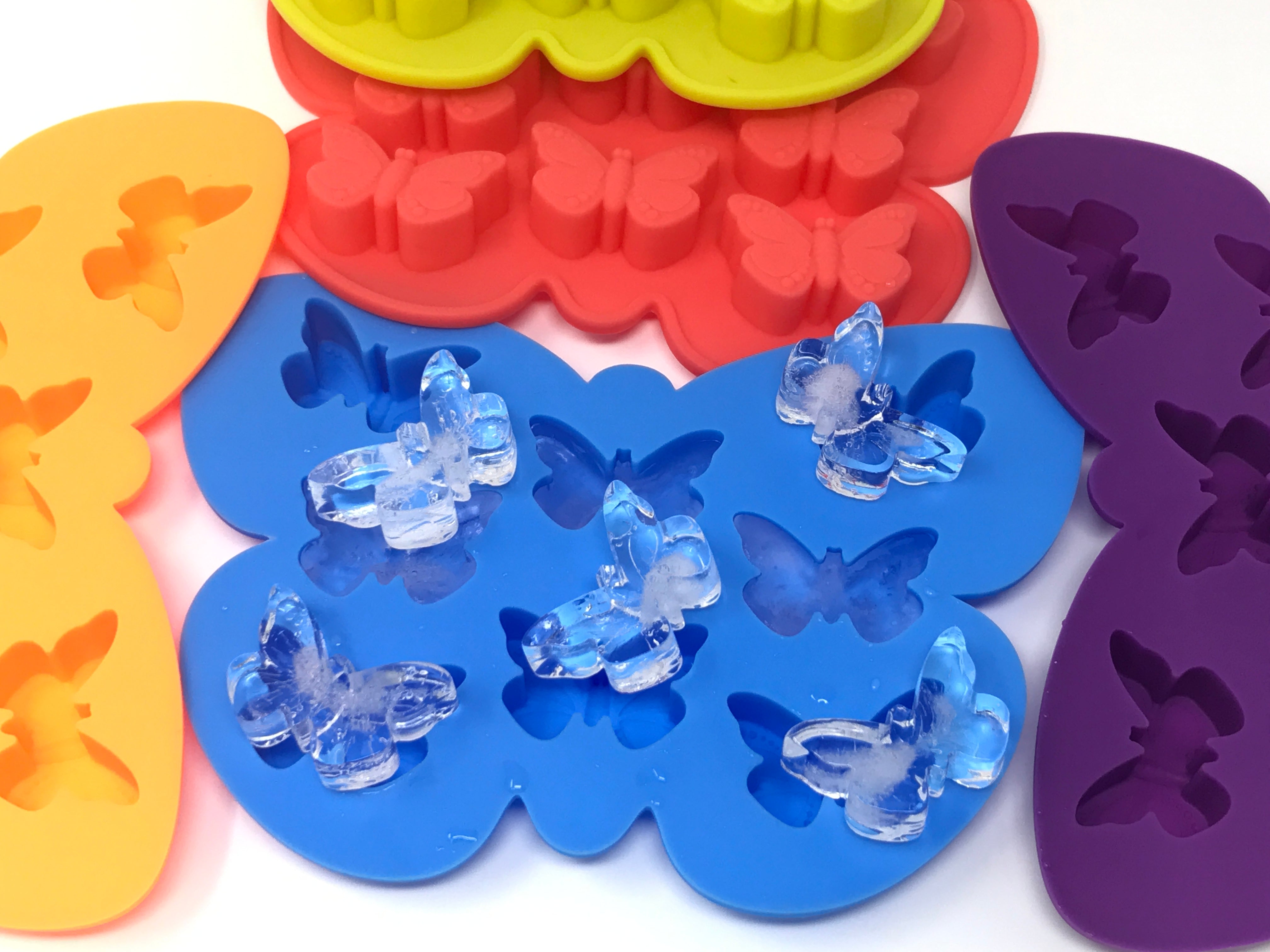 SPRING PARK Butterfly Mold Silicone Butterfly Shape Butterfly Ice Cube Tray  Silicone Wax Melt Molds Chocolate Candy Baking Molds, Non-Stick Chocolate  Soap Pudding Jello Ice Cube Tray 