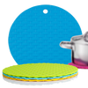 Silicone Round Knit Cup Hot Pad 6 x 4 Pcs Set