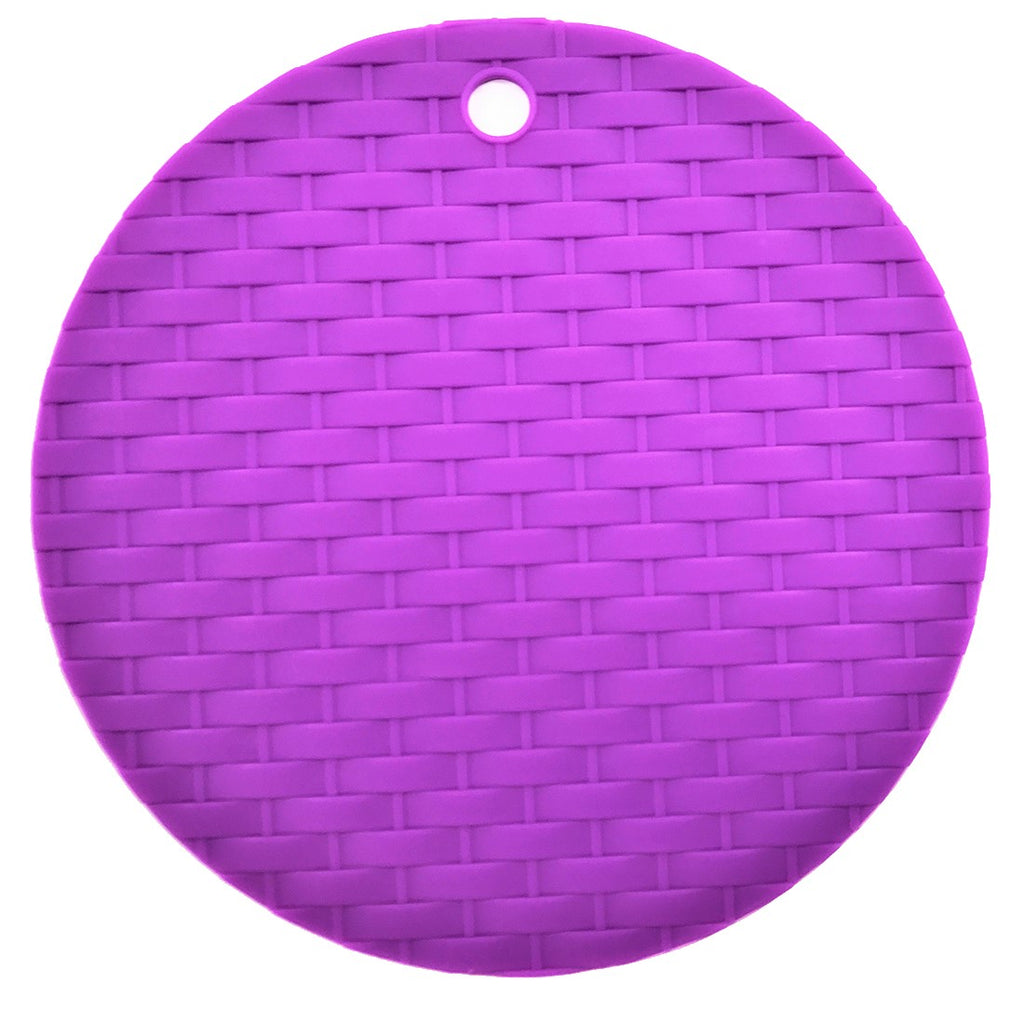 Silicone Round Knit Cup Hot Pad 6 x 4 Pcs Set