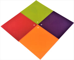 Silicone Square Mat, Pot Holder, Trivet, Jar Opener, Non Slip Heat Reistant Hot Pad - 6 x 4 pcs set