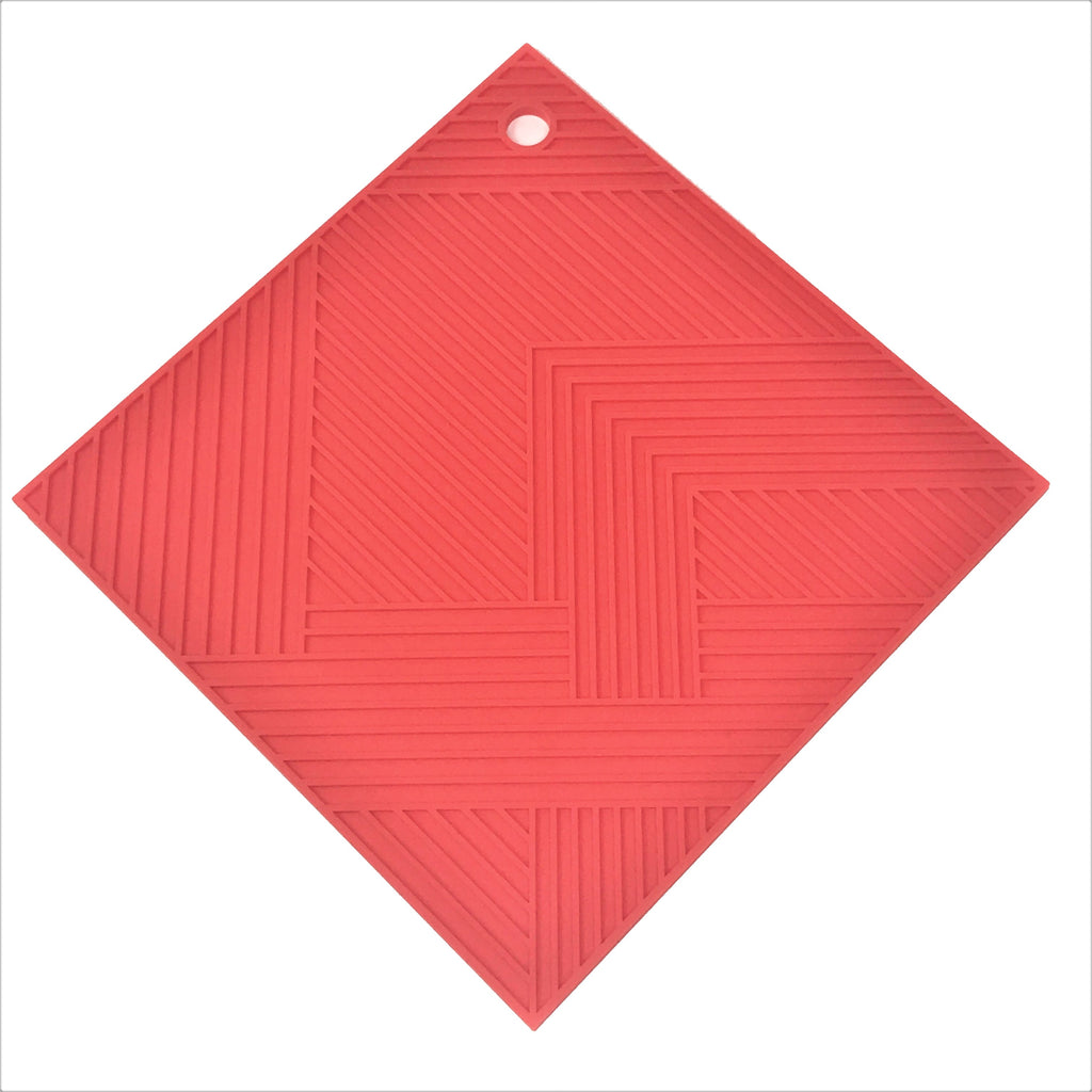 Silicone Square Mat, Pot Holder, Trivet, Jar Opener, Non Slip Heat Reistant Hot Pad - 6 x 4 pcs set