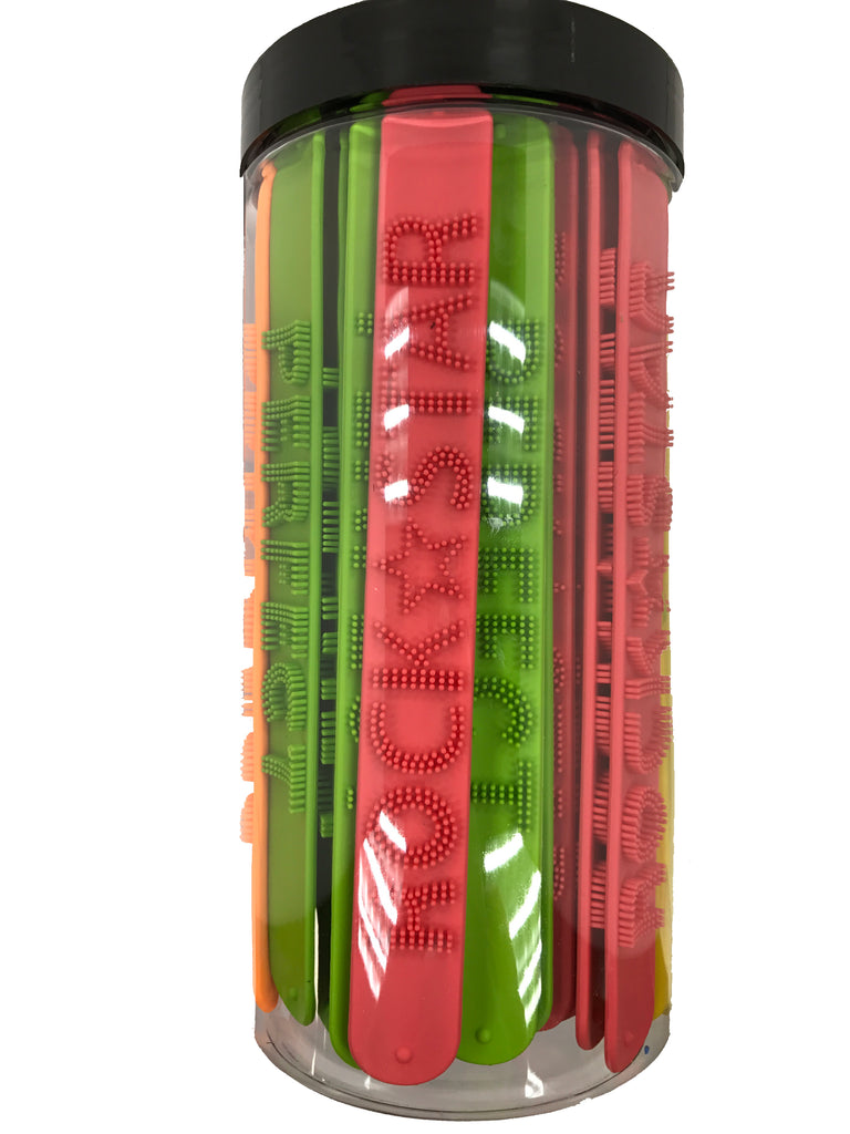 Fancy looking Silicone Wrist Strap 54 Pcs Jar